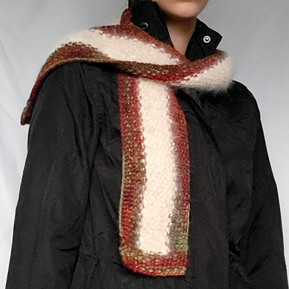 Handmade Alaskan Malamut And Alpaca Slim Wool Scarf